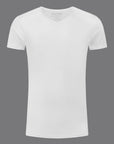 SLATER T-SHIRT STRETCH V-HALS 2-PACK WHITE