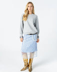 COSTER COPENHAGEN SWEATER WITH CUFF DETAIL GREY MELANGE