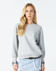COSTER COPENHAGEN SWEATER WITH CUFF DETAIL GREY MELANGE