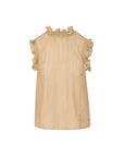 COSTER COPENHAGEN TOP WITH RUFFLES MOON ROCK