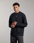 AEDEN SWEATER TOINE LONG-SLEEVE TEE BLACK