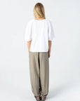COSTER COPENHAGEN BLOUSE TOP WITH VOLUME SLEEVES WHITE