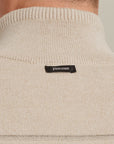 VANGUARD PULLOVER HALF ZIP COTTON BONDED MOULINE WHITE PEPPER