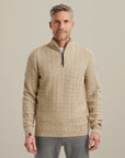 VANGUARD PULLOVER HALF ZIP WOOL BLEND WHITE PEPPER