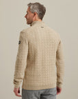 VANGUARD PULLOVER HALF ZIP WOOL BLEND WHITE PEPPER