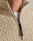 VANGUARD PULLOVER HALF ZIP WOOL BLEND WHITE PEPPER