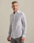 VANGUARD OVERHEMD ELEVATED KNIT OXFORD JERSEY STRIPE BERING SEA