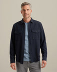 VANGUARD OVERSHIRT BRUSHED MELANGE TWILL SKY CAPTAIN