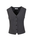 COSTER COPENHAGEN GILET WITH KNIT BACK ASPHALT GREY