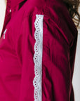 COLOURFUL REBEL BLOUSE MIGGY CROPPED RUFFLE DEEP BURGUNDY