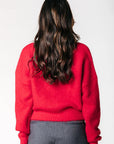 COLOURFUL REBEL VEST YARA KNIT CARDIGAN WARM RED