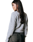 COLOURFUL REBEL VEST YARA KNITTED CARDIGAN MEDIUM GREY