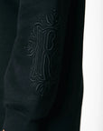 COLOURFUL REBEL JURK EMBRO SLEEVE SWEAT DRESS BLACK