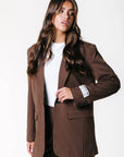 COLOURFUL REBEL BLAZER JESRA PINSTRIPE BROWN