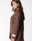 COLOURFUL REBEL BLAZER JESRA PINSTRIPE BROWN