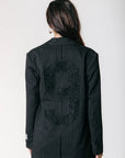 COLOURFUL REBEL BLAZER JESRA PINSTRIPE NO 9 LACE BLACK/WHITE