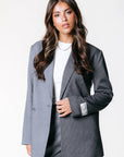 COLOURFUL REBEL BLAZER MIMMI TWO TONE SINGLE BREASTED GREY