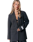 COLOURFUL REBEL BLAZER AILY SINGLE BREASTED DARK GREY
