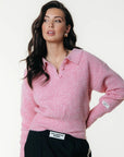 COLOURFUL REBEL PULLOVER YFKE BUTTON KNITTED CORAL