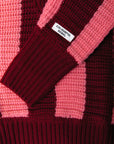 COLOURFUL REBEL PULLOVER YFKE STRIPE KNITWEAR ZIP PINK/RED