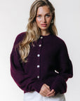 COLOURFUL REBEL VEST YARA KNIT CARDIGAN MERLOT RED