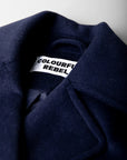 COLOURFUL REBEL JAS ZANIA DOUBLE BREASTED WOOL LONG COAT NAVY