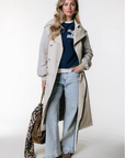 COLOURFUL REBEL JAS KAIA CONTRAST SLEEVE TRENCHCOAT LIGHT SAND