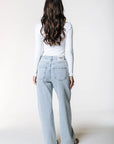 COLOURFUL REBEL JEANS GAIAS CR HIGH RISE STRAIGHT LEG DENIM LIGHT BLUE