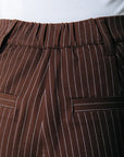 COLOURFUL REBEL PANTS RUS PINSTRIPE STRAIGHT BROWN