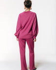 COLOURFUL REBEL PANTS JIBY PINTUCK STRAIGHT BORDEAUX