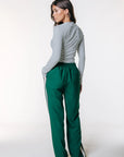 COLOURFUL REBEL BLAZER ZOE GATHERED BOTTOM GREEN