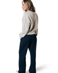 COLOURFUL REBEL PANTS RUS PINSTRIPE PINTUCK STRAIGHT DARK BLUE