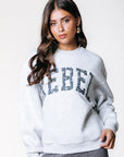 COLOURFUL REBEL SWEATER REBEL PAISLEY PATCH LIGHT GREY MELANGE