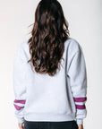 COLOURFUL REBEL SWEATER VARSITY ZIP LIGHT GREY MELANGE