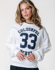 COLOURFUL REBEL SWEATER CR 33 DROPPED SHOULDER OFF WHITE