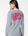 COLOURFUL REBEL SWEATER BOLD LOGO LONGSLEEVE STRIPE OFF WHITE