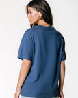 COLOURFUL REBEL T-SHIRT CR RANCH LOOSEFIT TEE DENIM BLUE