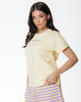 COLOURFUL REBEL T-SHIRT UNI LOGO BOXY TEE WARM YELLOW