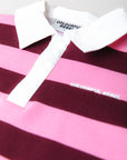 COLOURFUL REBEL SWEATER SKYLER STRIPED BOYFRIEND POLO MERLOT RED