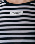 COLOURFUL REBEL TOP JUNA STRIPE ROUNDNECK DARK NAVY