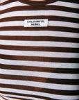 COLOURFUL REBEL TOP JUNA STRIPE ROUNDNECK BROWN