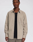 LAW OF THE SEA OVERSHIRT TROY SOFT HERRINGBONE SHIRT GREIGE