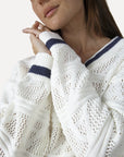 ANOTHER-LABEL PULLOVER ALANOTHER KNITTED PULL NIGHT SKY PARCHMENT