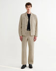 WAX LONDON PANTS BAYHAM TROUSER COTTON LINEN NATURAL