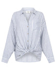 ANOTHER-LABEL BLOUSE BOISY SHIRT BLUE WHITE STRIPE