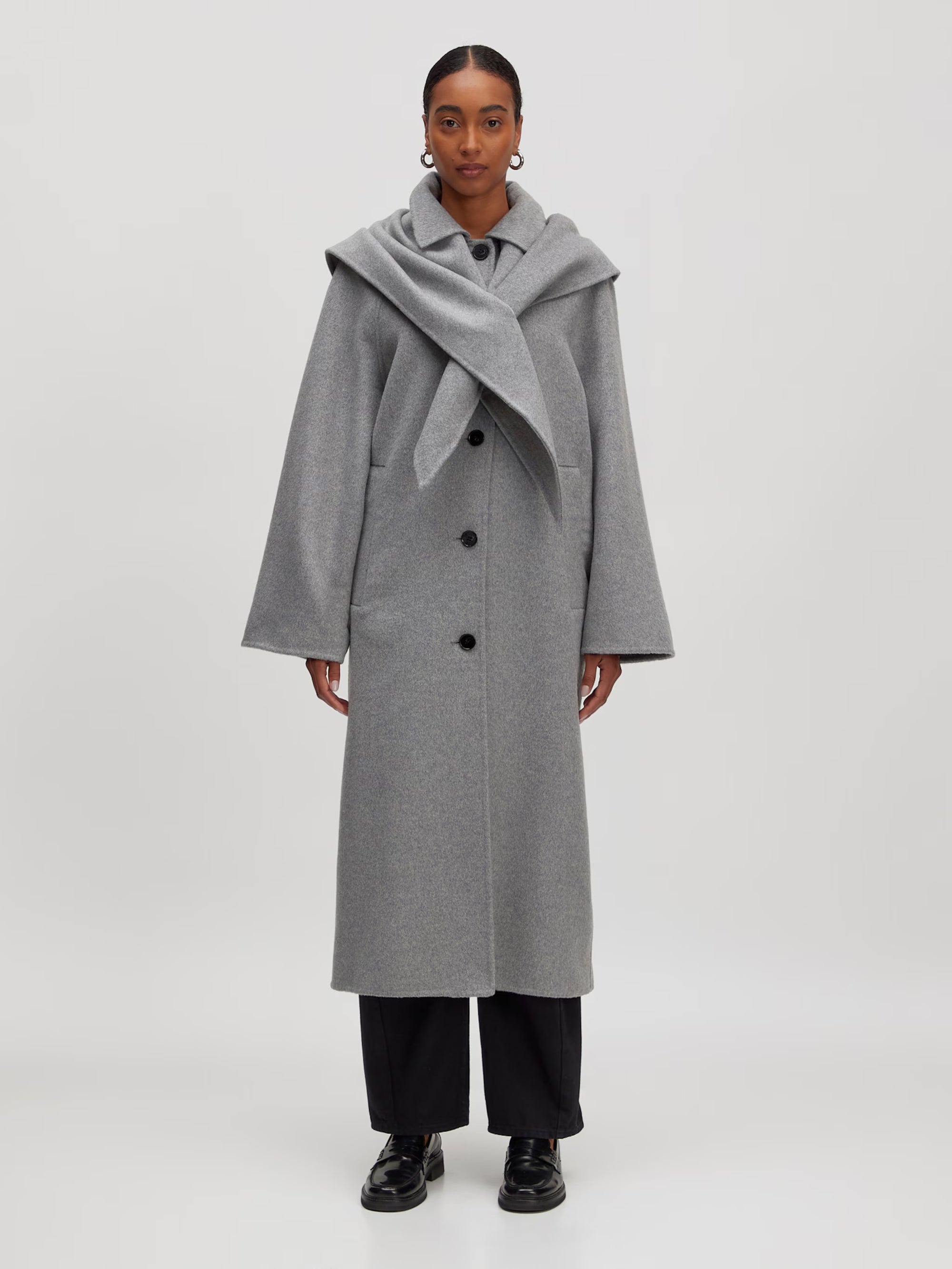 EDITED JAS ALEA WOOL COAT GREY MELANGE