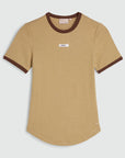 JOSH V T-SHIRT CODY FITTED MET LOGO LIGHT BROWN MELANGE