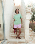 COLOURFUL REBEL T-SHIRT UNI LOGO BOXY TEE LIGHT GRASS GREEN