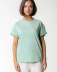 COLOURFUL REBEL T-SHIRT UNI LOGO BOXY TEE LIGHT GRASS GREEN
