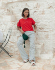 COLOURFUL REBEL T-SHIRT UNI LOGO BOXY TEE RACING RED